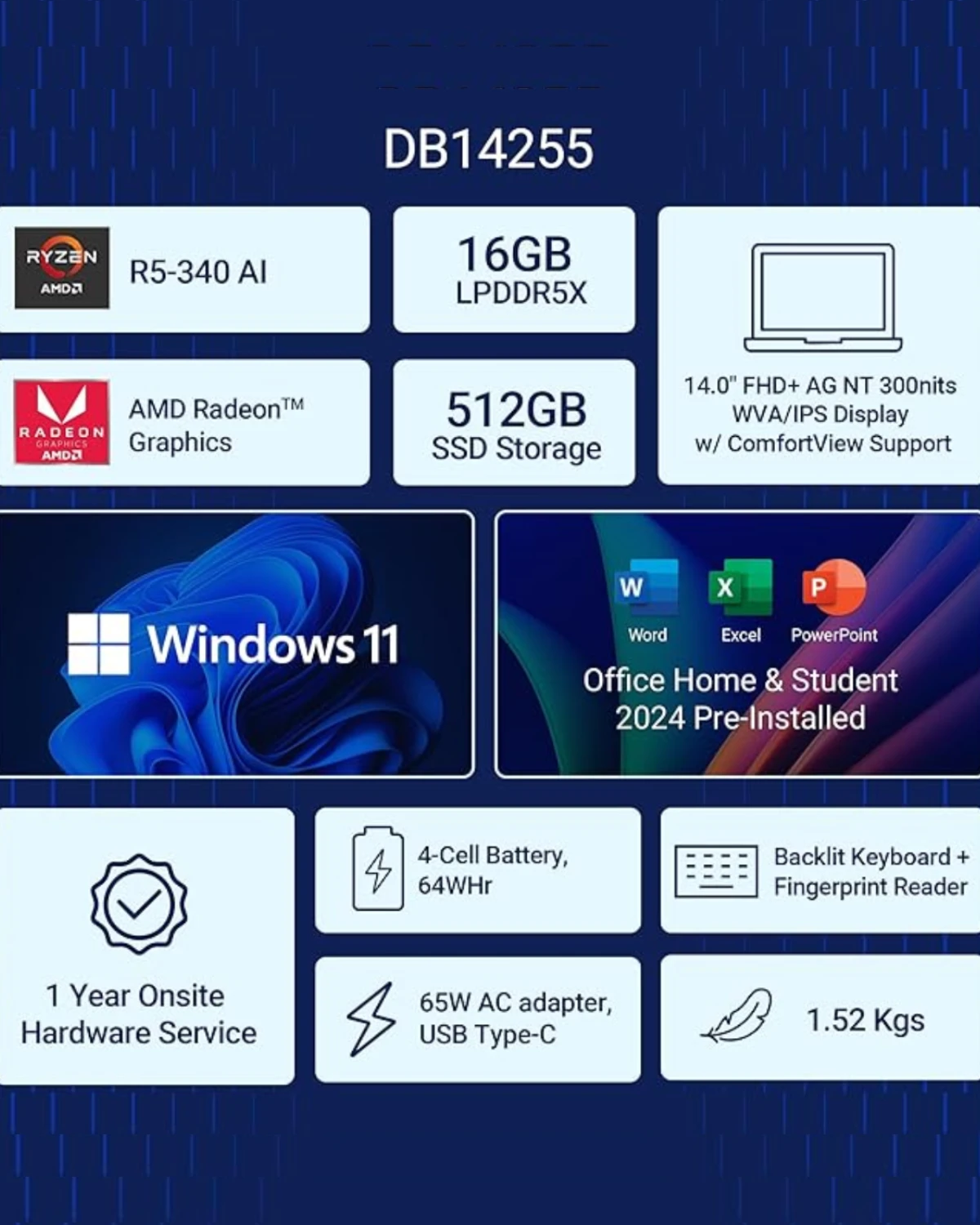 Dell 14, AMD Ryzen AI R5-340